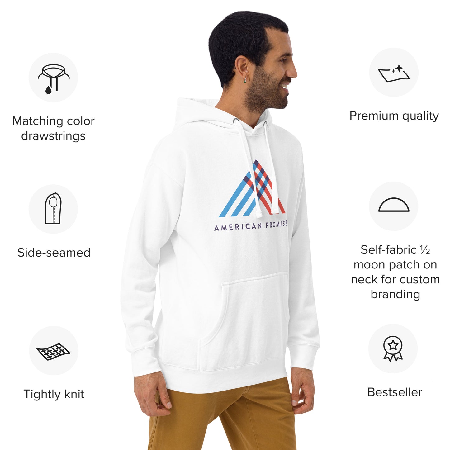 American Promise White Unisex Hoodie